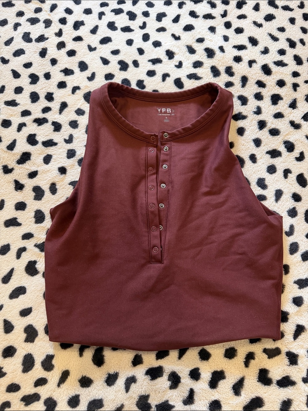Abercrombie & Fitch Burgundy Henley Crop Tank